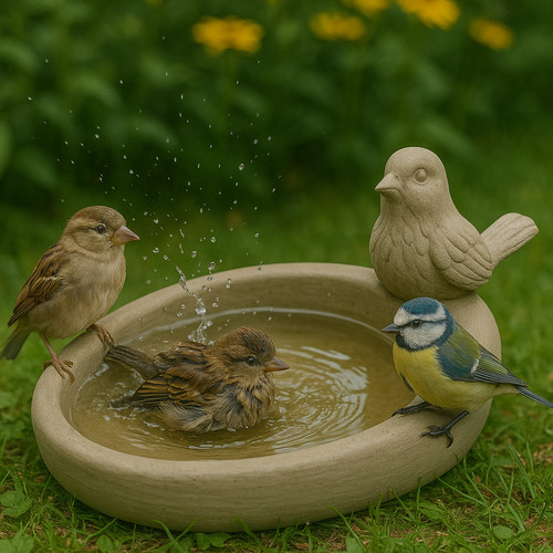 Vogeltränke aus stein - vogeltränke,