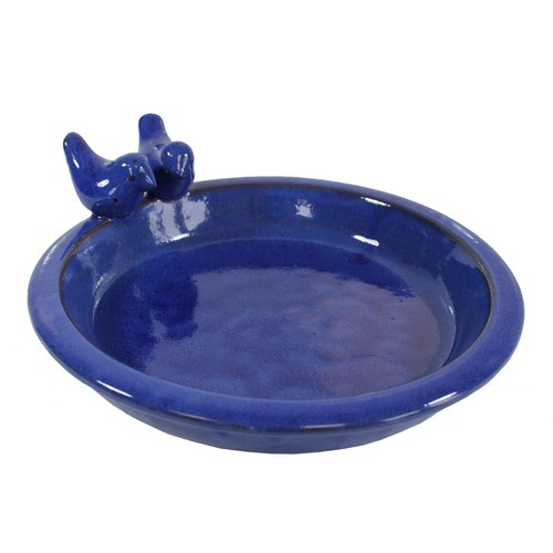 Vogeltränke keramik blau - keramik,